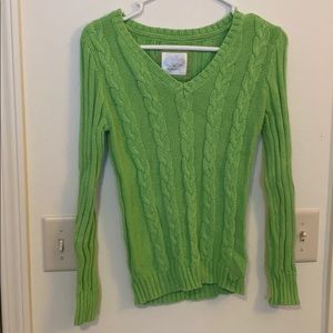 Justice V-Neck Cable Sweater